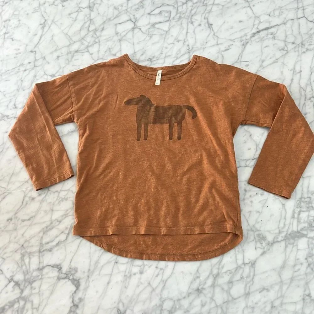 Rylee and Cru Horse Tee Long Sleeve Sz 6/7
